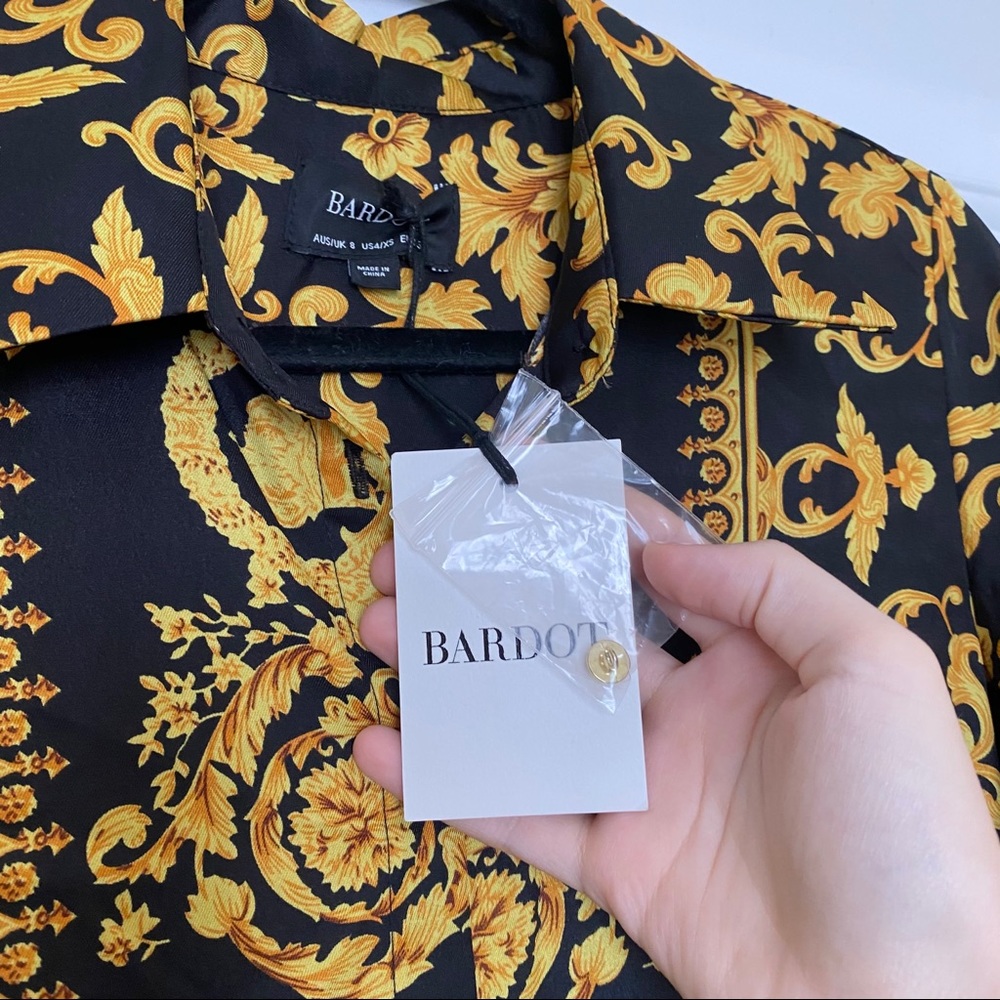Bardot Black and Gold Baroque Maxi Dress - Picture 3 of 6
